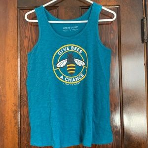 Life is Good GIVE BEES A CHANCE tank top